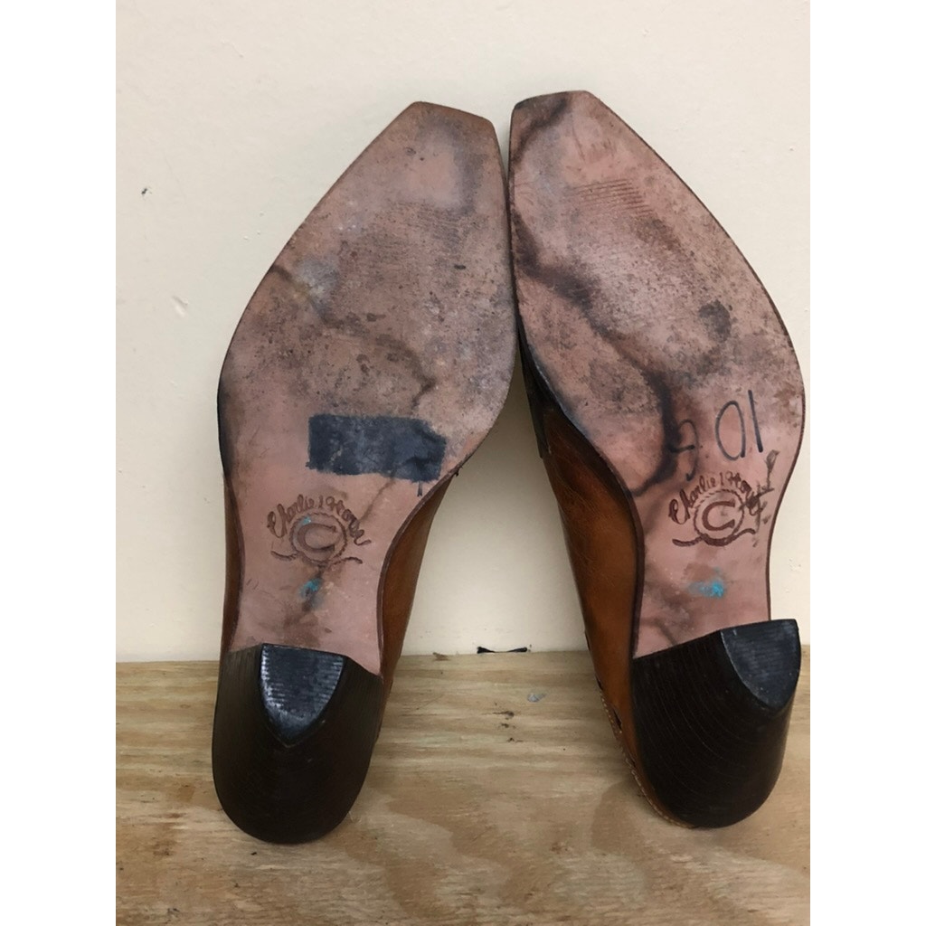 Lucchese Charlie 1 Horse Mules 7.5b Brown Western Boho Boots Southwestern — image 7 of 8